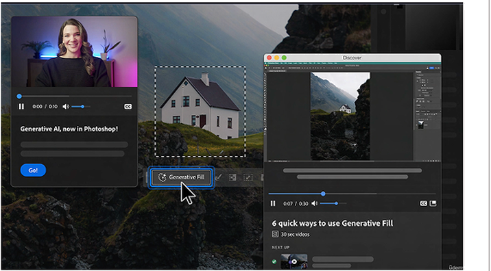 Photoshop revealing generative tools only when relevant to the active layer