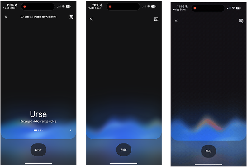 Gemini's voice intro animation, syncing motion to the AI voice
